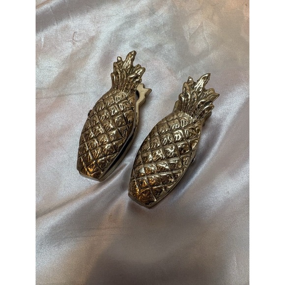 Other - 2 Vtg Brass Whale & Pineapple Paper Clip Paperweight Door Note Holder Hangable